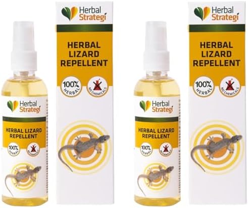 STRATEGI Herbal Lizard Repellent Spray| Made with Citronella, Lemongrass, Cedarwood & Neem| Irritant-Free, Chemical-Free |Baby-Safe, Skin-Safe, Plant-Safe | 100ml (Pack of 2)
