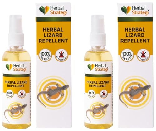 STRATEGI Herbal Lizard Repellent Spray| Made with Citronella, Lemongrass, Cedarwood & Neem| Irritant-Free, Chemical-Free |Baby-Safe, Skin-Safe, Plant-Safe | 100ml (Pack of 2)