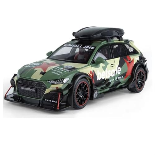 Image of Scale Exclusive Alloy Metal Pull Back | Die-cast Car Model with Sound Light Mini Auto Toy for Kids Metal Model Toy Car with Sound and Light (1:24 Scale adi RS6 Modified-Green)