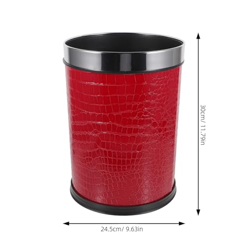 Caneca de basura grande 12L con anillo acero rojo miniatura 2