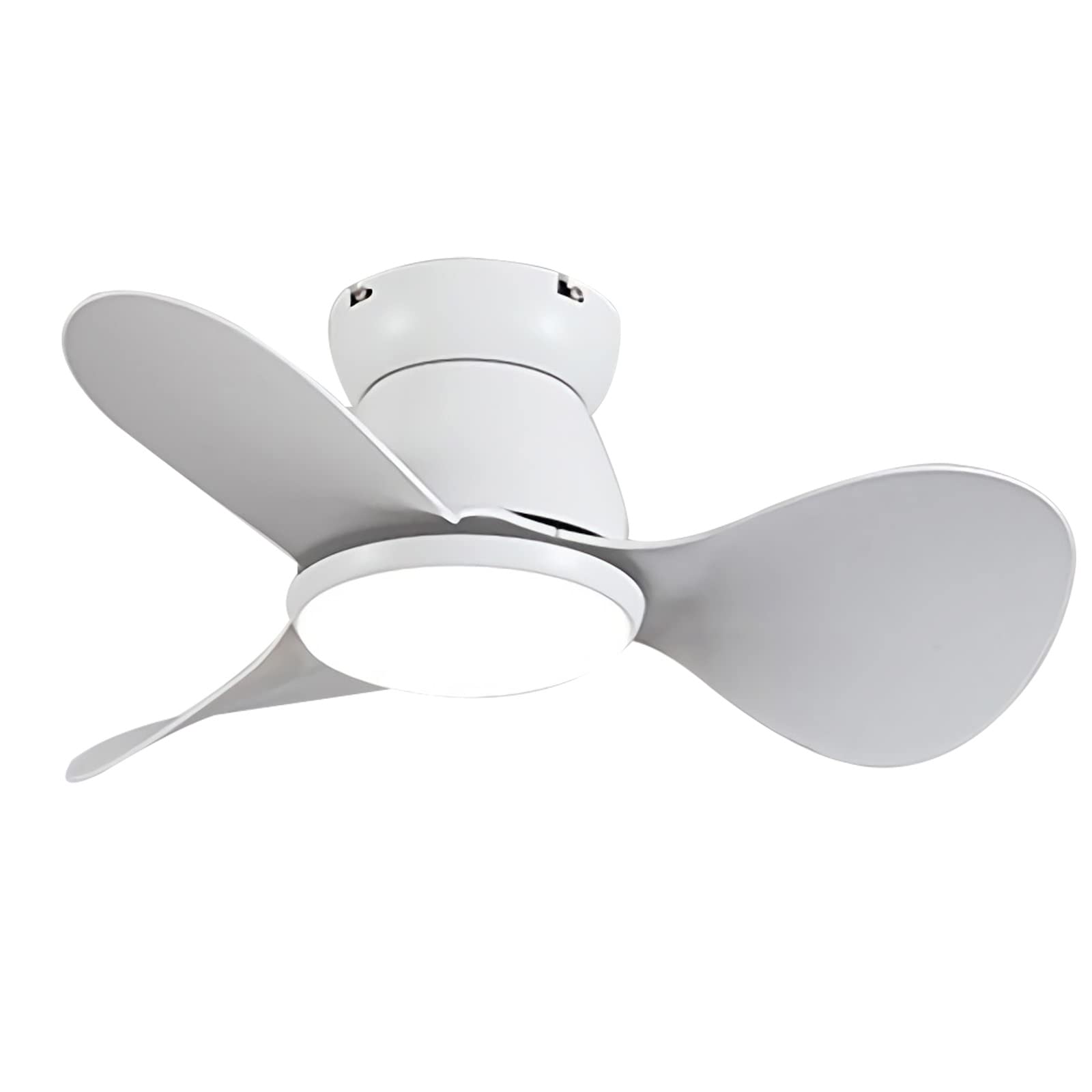 SXDMOUBK 60cm White Ceiling Fan Chandelier with Remote Reversible Dimmable Quiet Kids Bedroom Fixture Stylish Piccolo Lamp for Home Decor
