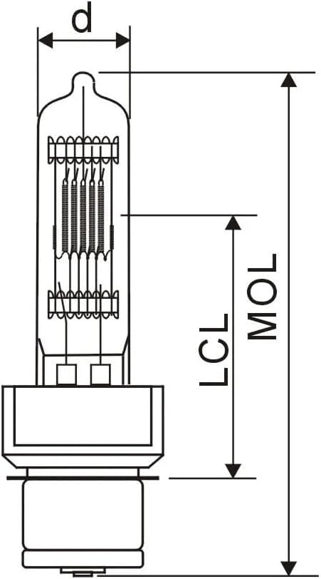 DN-26533 120V 1000W BTR 120V1000W P28S bombilla halógena de cuarzo preenfocada de tamaño mediano lámpara de tungsteno for iluminación de escenario de estudio