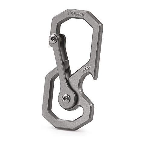 2Pcs Key Ring Titanium Carabiner Clips for Keys Heavy Duty Strong Tibitdeer Titanium Carabiner Key Holder Cover