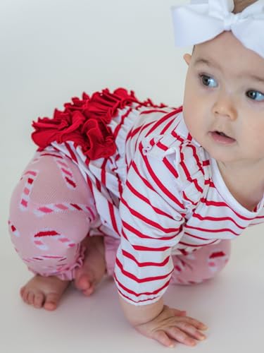 Image of RuffleButts Baby Girls Patterned Footless Ruffled Tights - Ruffle Tights | For Female Infants And Toddlers, Everyday Wear, Special Occasion Outfits, Layering Essential