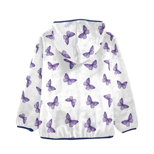 Purple Butterflies White Toddler Winter Jacket Warm Winter Coat for Boy 3T2