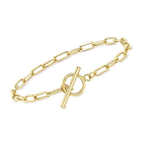 Pure Collection by Ross-Simons Italian 18kt Gold Vermeil Paper Clip Link Toggle Bracelet