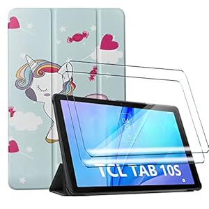 MYHY Hülle für TCL Tab 10S (2022) + 2 Pcs Schutzfolie für TCL Tab 10S hülle – Flip Case Cover Schutzhülle Schutzfolie…