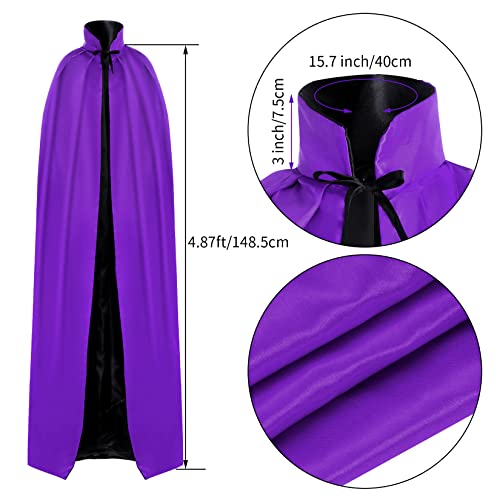 Fengek Reversible Cloak Capes Unisex Adult Satin Cape for Halloween Christmas Party Cosplay Costume |87 Ft Dress Up