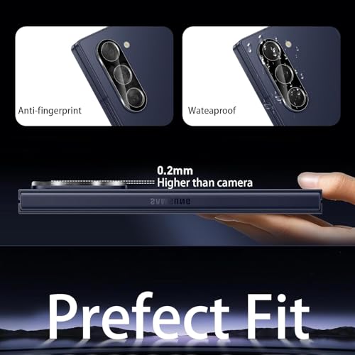 Image of Xmon Back Camera Lens Protector for Samsung Galaxy Z Fold 7 (2 Pack) Premium Camera Glass Protector Guard, Anti-Scratch, Ultra-Clear, Easy Installation