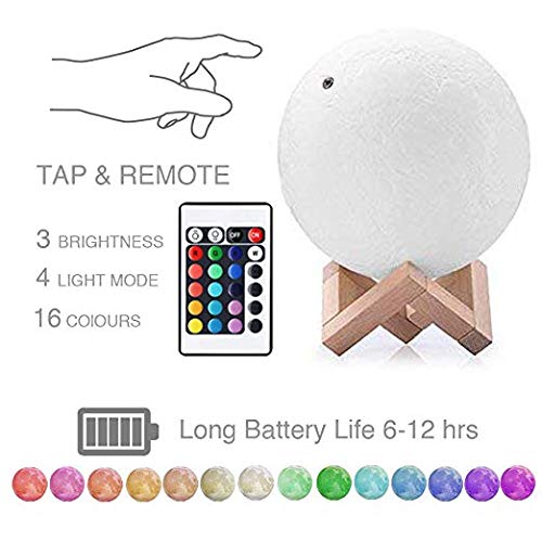 Shiny Alice 16 Colors Personalized Photo Night Light Customized 3D Printing Usb Charging Moon Lamp Moon Light Night Light For Kids Gift For Women Christmas Gift(White 7.1Inch/18Cm) #TOP6