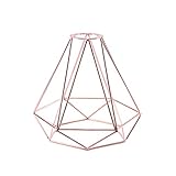 Vintage Pendant Light Shade, Adv-one DIY Hollow Polygon Rose Gold Copper Metal Basket Cage Ceiling...