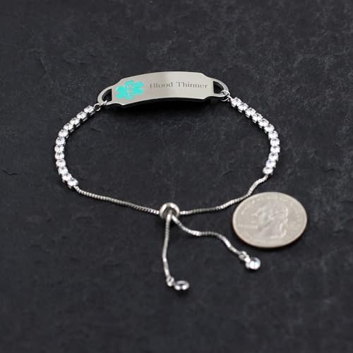 Bracelets d'alerte médicale plaqués or blanc haut de gamme YA4662