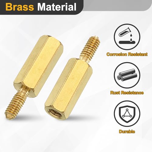 Image of uxcell 15Pcs Male to Female Thread Spacer Screws, M2.5 x 12mm + 6mm Brass Hex Standoff Screws PCB Motherboard for Drone Quadcopter, Computer and Circuit Board
