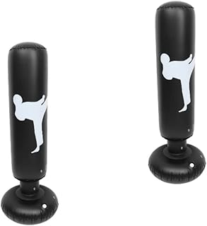 BESPORTBLE 2 Pçs Coluna De Boxe Inflável Para Infláveis Para Crianças Playset Saco De Boxe Saco De Treino De Boxe Pesado Saco De Treino Alvo Torre Saco De Boxe Saco De Areia