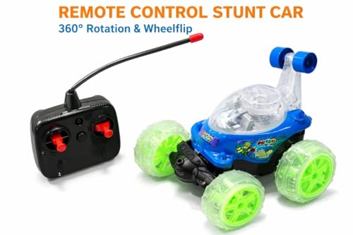 Image of KABY GOOYO 360 Stunt Remote Control Car for Kids | Double-Sided Flip RC Car with LED Lights & Music | High-Speed Racing Toy for Boys & Girls (3+ Years)