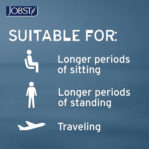 JOBST ACTIVA Athletic 15-20 mmHg Compression Socks for Travel and Sports, Designed for Women and Men, Knee High, Closed Toe, Black, Medium