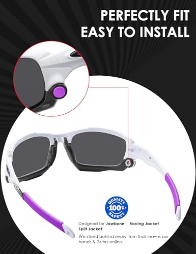 Image of BLAZERBUCK Replacement Earsocks & Bolt for Oakley Jawbone /Racing Jacket /Split Jacket Sunglasses - Purple