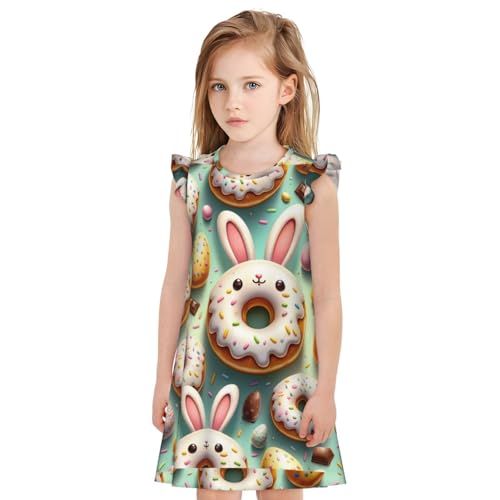 Augenstern Flutter Sleeve Nightgown Easter-Rabbit-Ears-Donuts Soft Sleepwear Nightdress3