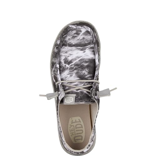 HEYDUDE Women's Wendy Mossy Oak Elements Grey Multi Size 5 | Women's Shoes | Women Slip-on Loafers | Comfortable & Light-Weight