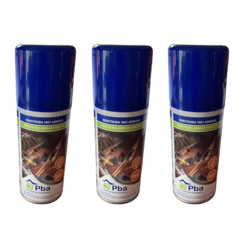 ABYDAC 1001 3x100ml Bomba insecticida contra chinches y pulgas elimina acaros y cucarachas I spray descarga total para chinches cucarachas garrapatas para insectos voladores y rastreros anti chinches