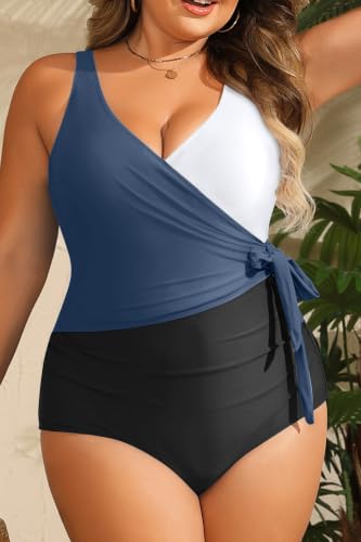 Image of Plus Size One Piece Swimsuits- Tummy Control Full Coverage Bathing Suits
