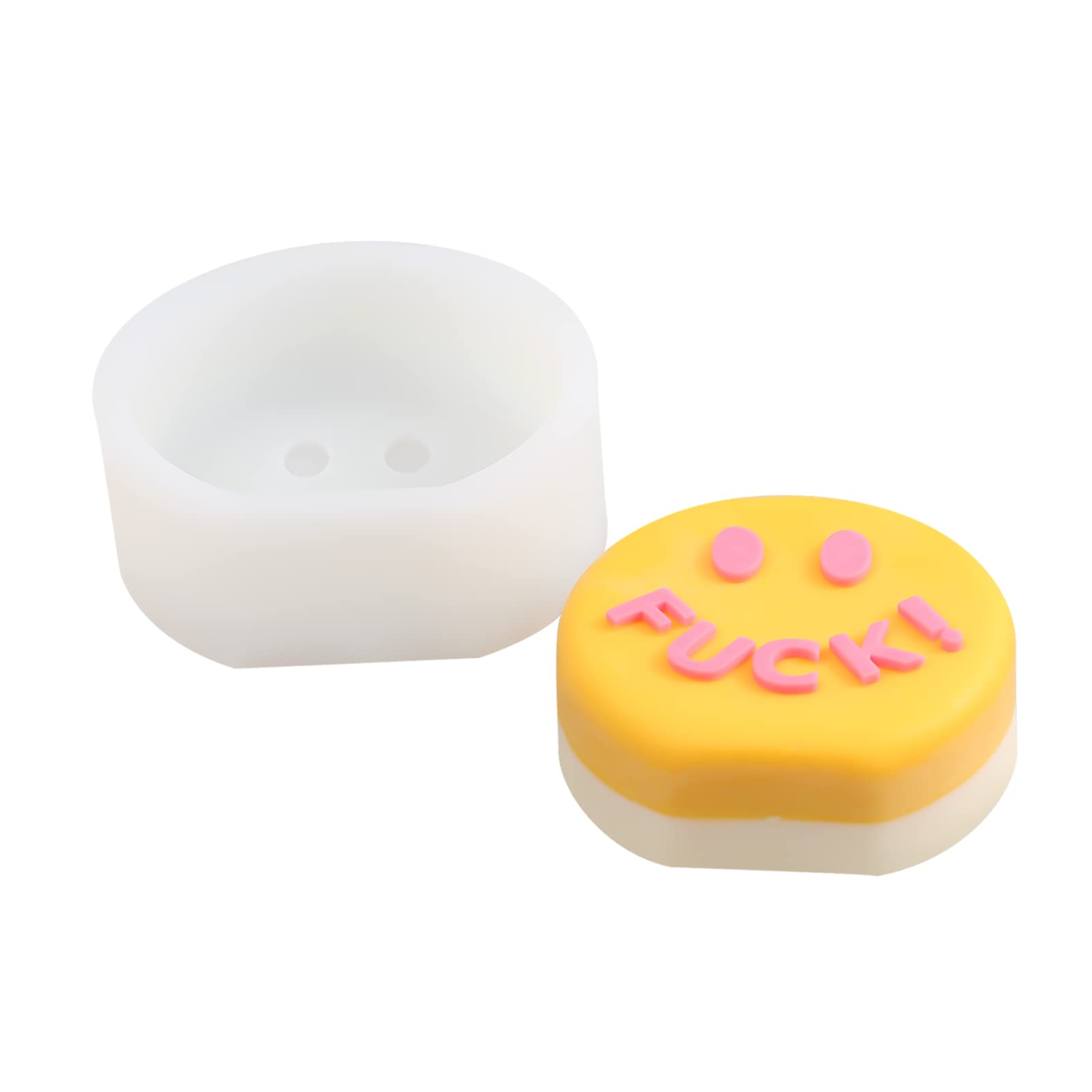 Moule silicone fabrication bougie ronde Nicole LZ514 motif lettre smile