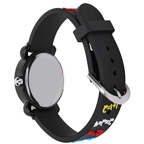 RiToEasysports Relógio infantil, à prova d'água, desenho 3D, pequeno, tempo, ensinar, relógio de pu