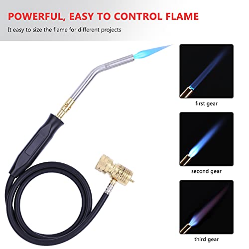 Image of Propane Torch Hand Hose, Mapp Gas Torch,Welding Torch,Hose Length 1.5M /60 inch-with Hook