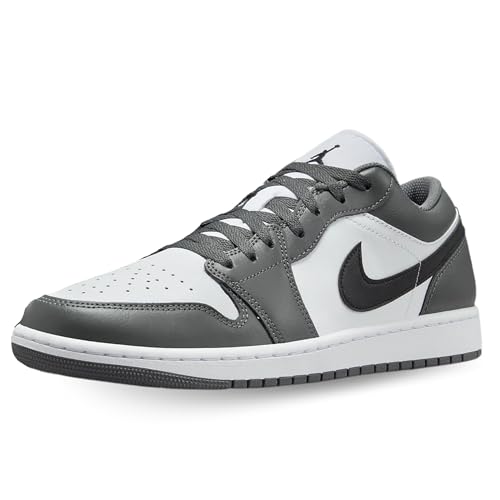 Jordan Men's 1 Low White/Black-Iron Grey (553558 152) - 10