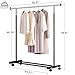 VICERII Clothing Rack, 55.51 Inch Heavy Duty Clothes Rack Rolling Garment Rack with Wheels and Bottom Shelf, 130LB Capacity Clothes Racks for Hanging Clothes, Coats, Shirts, Sweaters, Skirts, Black