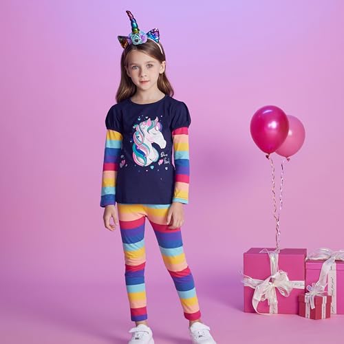 Image of VIKITA Girls Shirts Winter Long Sleeve Tops Print Tees for Girls,3-12 Years