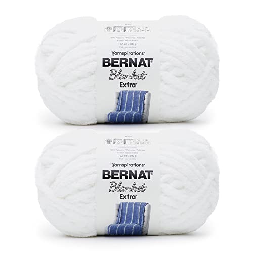 Image of Bernat Blanket Extra White Yarn of 300g /10.5oz - Polyester - 7 Jumbo - Knitting /Crochet (Pack of 24)