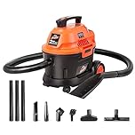 Armor All AA255W 2.5 Gallon Wet/Dry Vac 2.0 Peak HP Shop Vacuum with Nozzles & Brush, 2.5-Gallon, Orange/Black