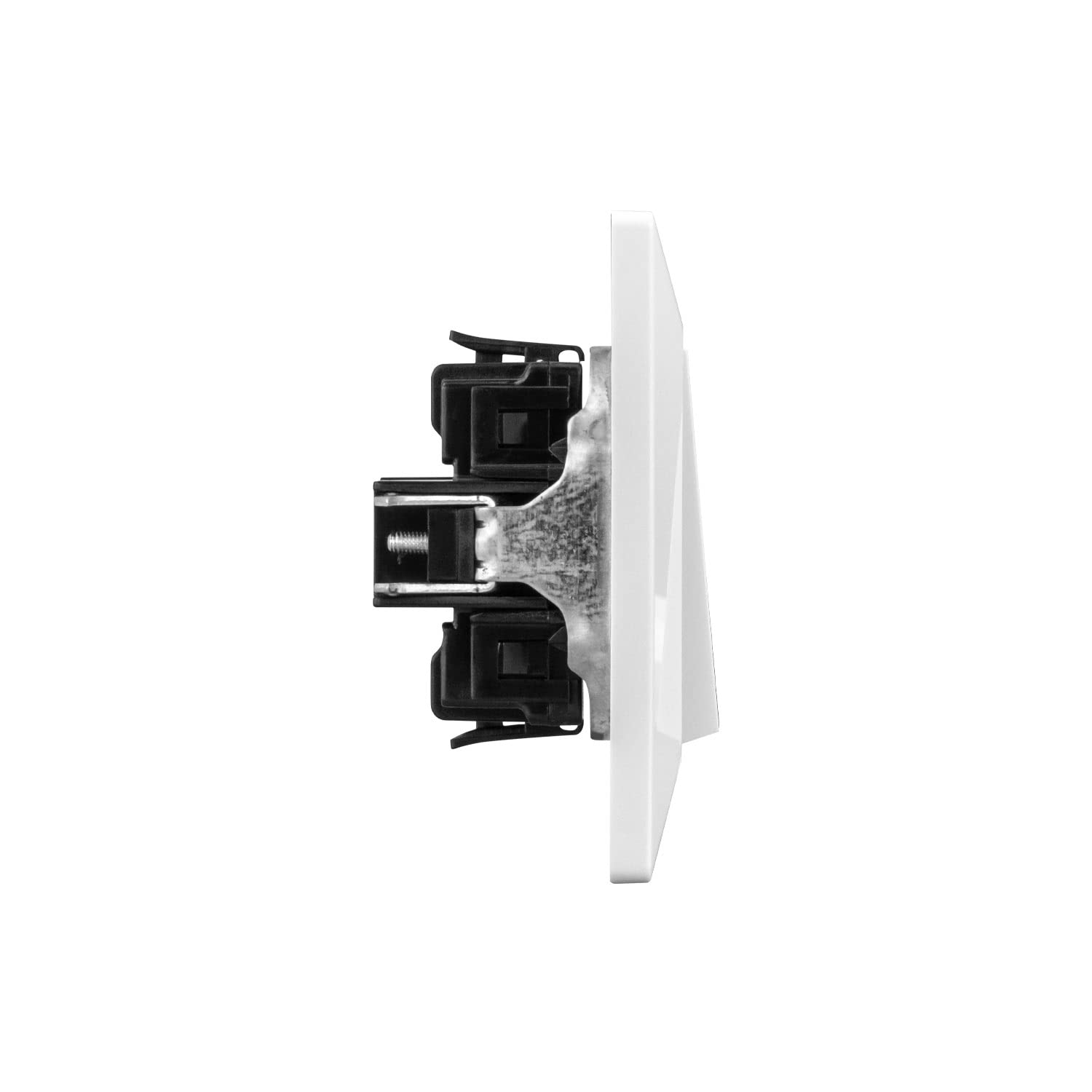 POPP® Mecanismos Interruptor Empotrable de Encendido/Apagado Todo en Uno SERIE ENKEL con Marco 82 * 82mm, 10A 250V IP20, con Bornas Automáticas (10, Blanco-basculante)