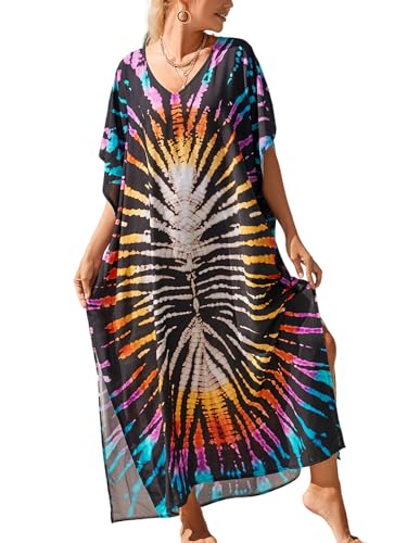 Image of Kaftan Dresses for Women Plus Size Bathing Suit Cover up Caftan Maxi Beach Dresses