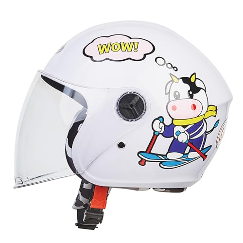 Casco Abierto para Niños Y Niñas De 5 A 13 Años, Casco Infantil para Ciclismo, Scooter, Casco Ligero Multideporte, Diseño De Dibujos Animados, para Todas Las Estaciones. A,(50-58CM)