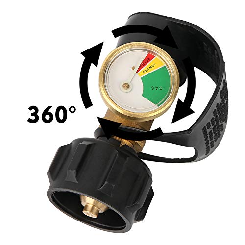 Solimeta Propane Tank Gauge, Level Indicator, Leak Detector, Gas Pressure Meter for RV Camper, Cylinder, BBQ Gas Grill, Heater with QCC1 Connection