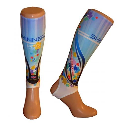 Shinnerz Hockey Shin Pad Inner Socks - Under Shin Guard Liners - Choice of Design & Size PROtection for Men and Women (Flower power PRO, Adult)