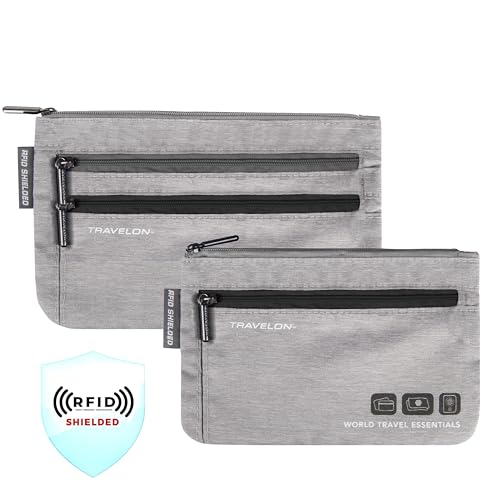 Travelon unisex-adult World Travel Essentials Set Of 2 Currency and Passport Organizers Travel Tote