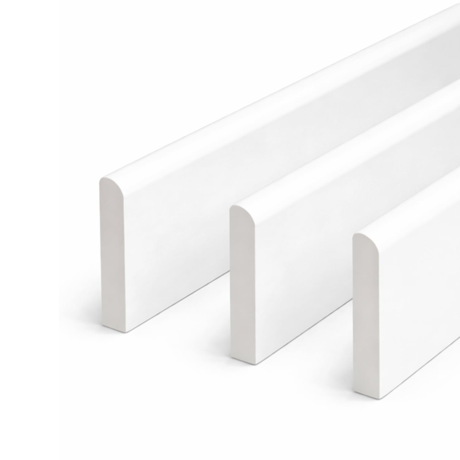 White D Mould Finishing Trims 45mm - 90mm, 1 Metre Professional Plastic Skirting and Window Architrave, Multi-Purpose Covers (3, 0.5, 45, Millimetres, 100, Centimeters)