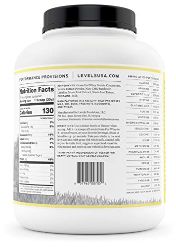 Levels Grass Fed Whey Protein, Vanilla Bean - Image 5