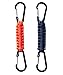 2 Pack Paracord Keychain Carabiner Clips, Heavy Duty Lanyard Hanger with Double Hooks for Stroller Holder, Bottle, Keys, Backpack, Tools (Orange)