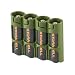 Storacell by Powerpax SlimLine AA Battery Caddy, Military Green, Holds 4 Batteries