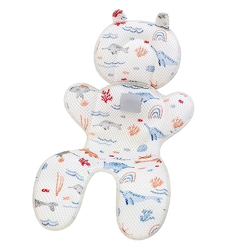 3D Mesh Baby Stroller Cushion Liner Universal Baby Stroller Liner Head and Body Support Pillow Soft and Breathable Infant Car Seat Liner Baby Stroller Cushion Pad, 75cm x 30cm