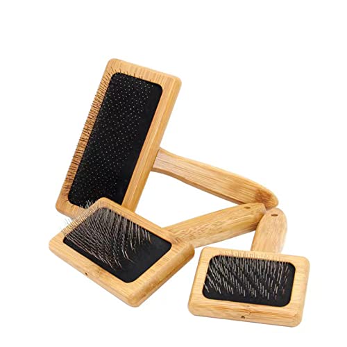 Image of 2 Pieces Wooden Carding Brushes Needle Felting Cleaner Comb with Handle Professional Needle Felting Hand Carders for Spinning and Weaving (S)