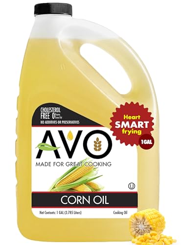 AVO Corn Oil 1 Gallon (128 fl oz) - High Smoke Point Oil for...