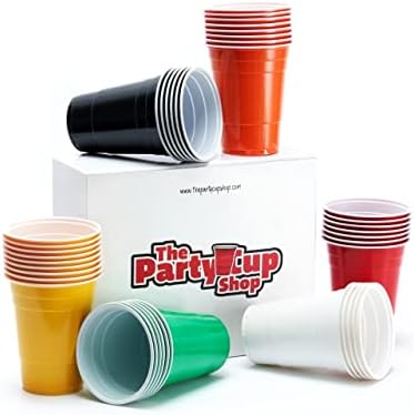 16oz Black Party Cups | Black American Style Plastic Party Cups | 16oz Black Solo Cups | Pack of 50 Party Cups