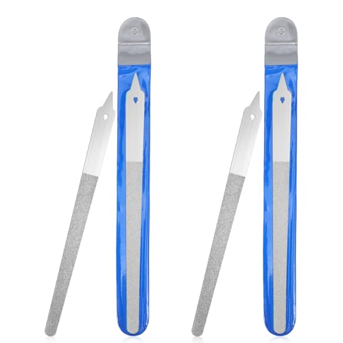 4PCS Diamond Nail File for Women, Metal Nail Files for Natural Nails, Metal Fingernail Files with Pointed Tip Double Sided for Manicure, Pedicure
