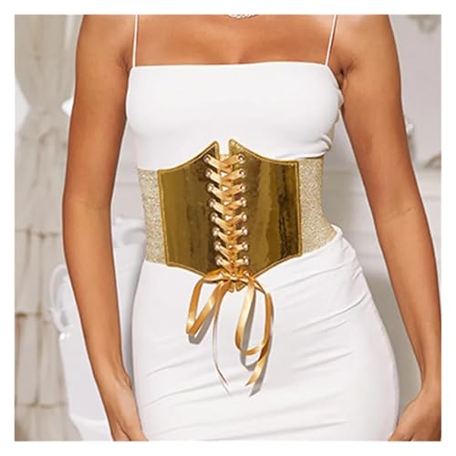 Corset Belt Underbust Corset Women Belts Elastic Wide Bright Leather Golden Corsets For Waist Trainer2