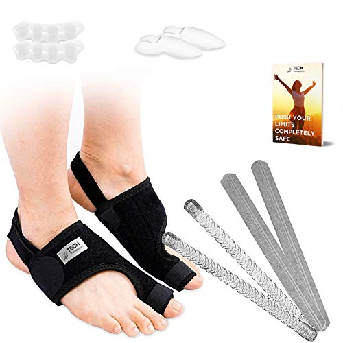 Hallux Valgus Corrector TECH THERAPEUTICS Tiras Flexibles y Rígidas+Férulas de Neopreno+Separador de...